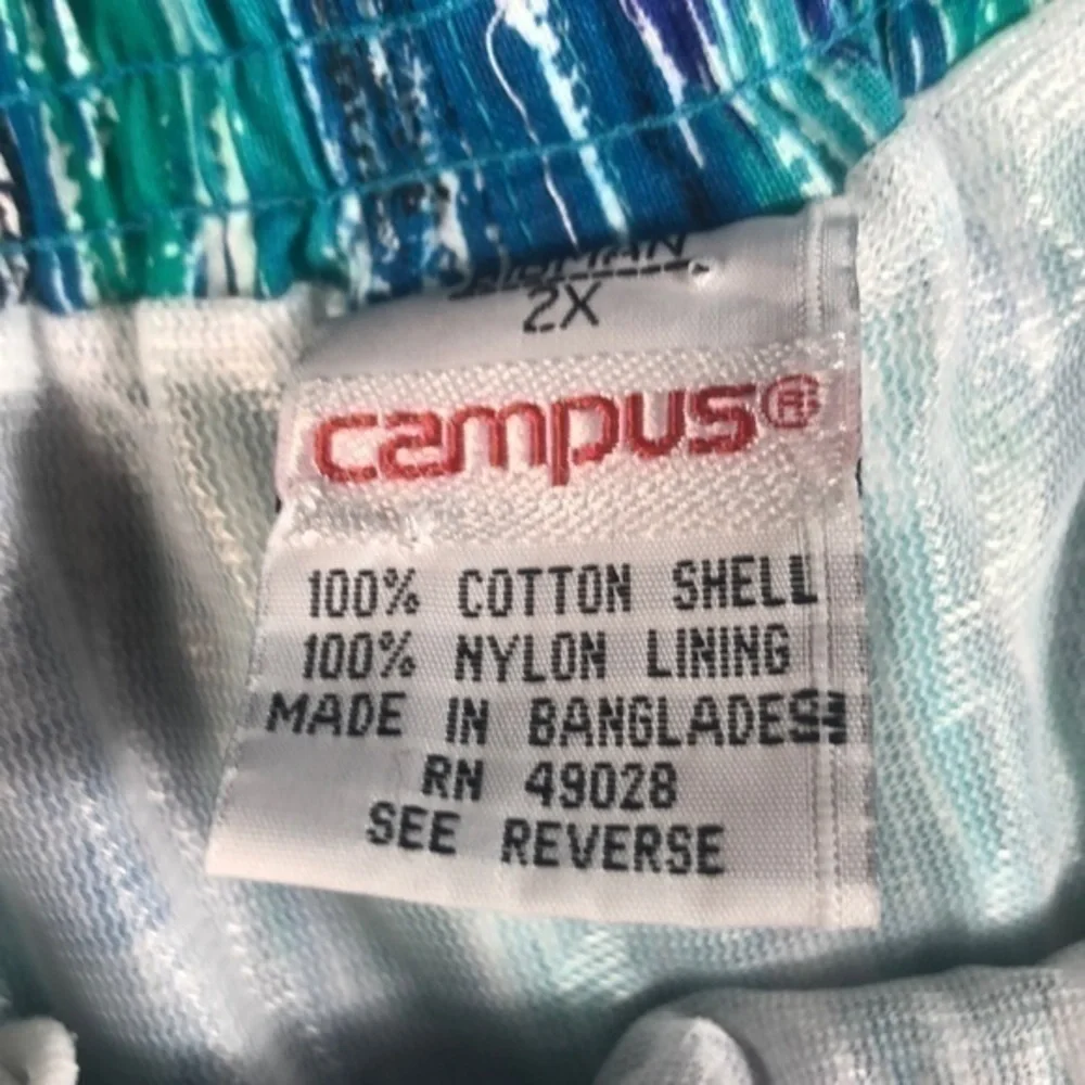 Campus Big Man Vtg Mesh Lined Swim Trucks Size 2X